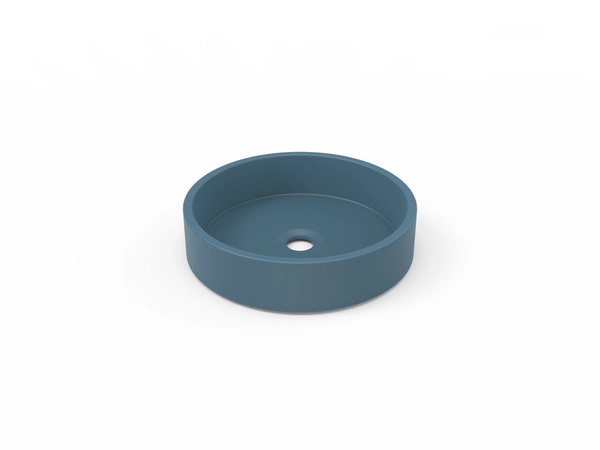 Bacha de apoyo Cree Redonda Nº16 37,5x9 cm s/aguj azul mate