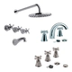 Griferia Baño Completa Fv Chess 84 Lavatorio Ducha Bidet