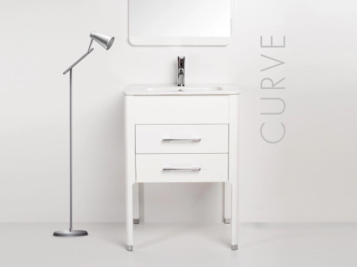 Mueble Campi Curve 100 blanco c/mesada loza 1 Ag.