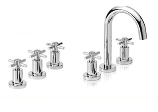 Griferia baño completa Peirano Crown Lavatorio Bidet Cromo