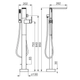 Bañera de pie Novum freestanding edge FR215/J3.0-PG