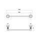 Accesorio toallero corto Andez Black Cromo 202.18.1.04.04