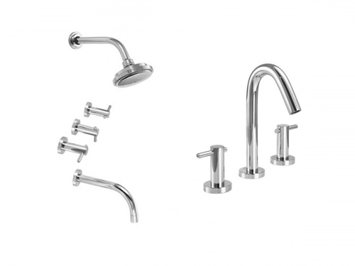 Griferia baño completa Hidromet Fly Lavatorio Bañera C/Tran