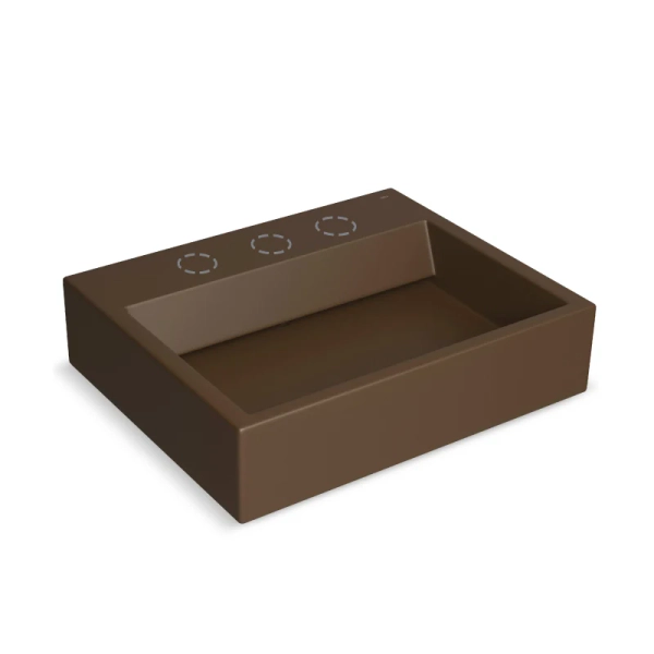 Bacha Deca de apoyo rectangular Marrón Mate L 87.22