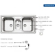 Bacha de cocina Tramontina Prime doble Marea 93830/123
