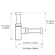Sifón Minimalista Ideal negro mate extensible 1618