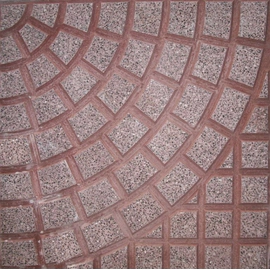 Baldoson Lanik 40x40 Adoquinado circular rojo/negro 8304
