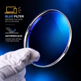 Cristales Orgánicos Neutros Blue Filter Sin Graduación con Antireflex incluído