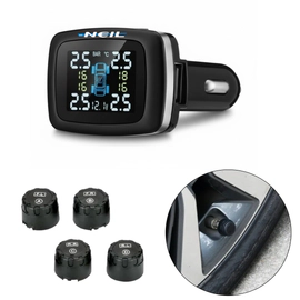 TPMS con conexión a encendedor + Puerto USB - Sensores externos - C101