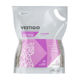 Piedras Sanitarias Gatos Bentonita Aglomerante Vestigio Lavanda x 4 Kg