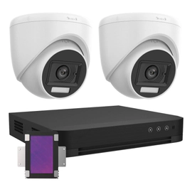 KIT 4CH + 2 Domos 2MP Audio + 1TB + Fichas