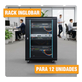 RACK MURAL DE 12U. 530x400x600. G: 0,8 mm, perfil de montaje: 1,5 mm. negro. Pta