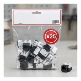KIT Jack CAT5E Negros x25 CE-4003