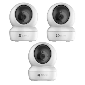 Kit x3 Cámaras de Seguridad 2K+ - EZVIZ - H6C - Domo PTZ - Audio - WiFi
