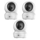 Kit x3 Cámaras de Seguridad 2K+ - EZVIZ - H6C - Domo PTZ - Audio - WiFi