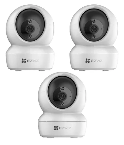 Kit x3 Cámaras de Seguridad 2K+ - EZVIZ - H6C - Domo PTZ - Audio - WiFi