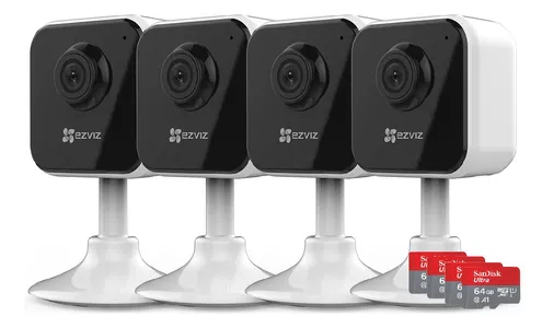 Kit x4 - Cámara Mini WiFi Interior - H1C - Ezviz - Full HD + 64GB