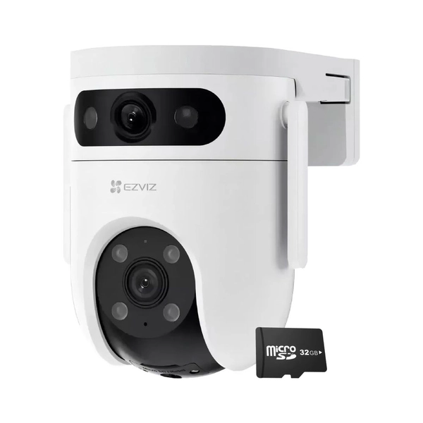 Kit - Cámara Domo PT WiFi Exterior - H9C - Ezviz - 5MP - Color Nocturno + 32GB
