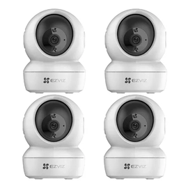 Kit x4 Cámaras de Seguridad 2K+ - EZVIZ - H6C - Domo PTZ - Audio - WiFi