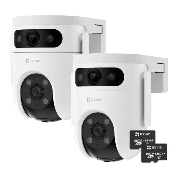 Kit x2 Cámara de Seguridad 2K - EZVIZ - H9C - Domo PTZ - WiFi + Memoria 128GB