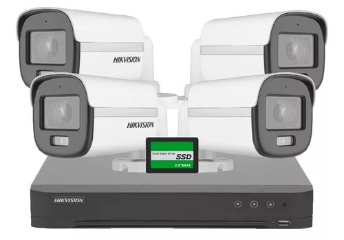 KIT HIKVISION DVR 8CH + 4 ColorVu + Disco 240SSD + FICHA