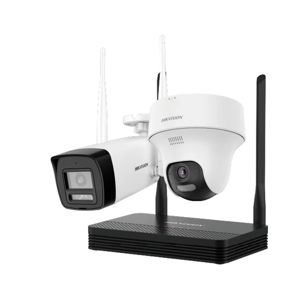 NKS422W02H Kit Wi-Fi Easy Link 4Ch + 1 Bullet 4MP Exterior + 1 Domo 4MP Interior
