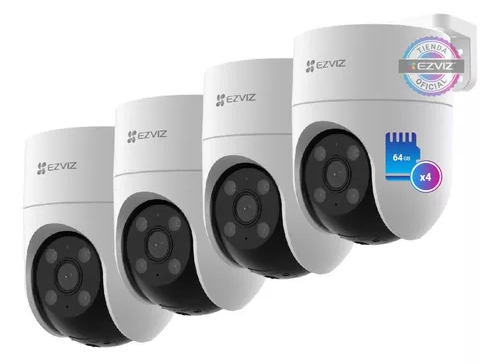 Kit x4 Cámara de Seguridad 1080P - EZVIZ - H8C - Domo PTZ - WiFi + Memoria 64GB