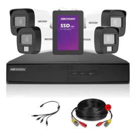 KIT 4CH + 4 Bullets 2MP Audio + 1TB + Cable BNC