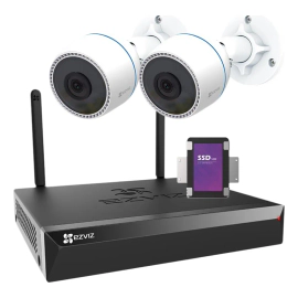 Kit NVR Ezviz 4CH + 2 Cámaras Full HD H3C Bullet WiFi + 1TB