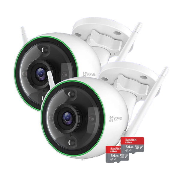 Kit Ezviz C3N x2u + 64GB 2u