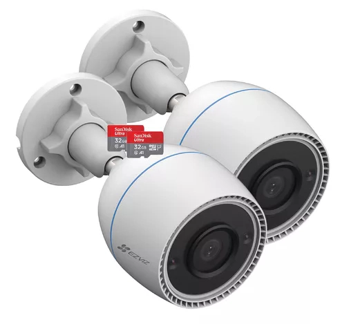 Kit x2 - Cámara Bullet WiFi Exterior - H3C - Ezviz - Full HD + 32GB x2