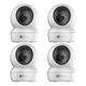 Kit x4 Cámaras de Seguridad 2K+ - EZVIZ - H6C - Domo PTZ - Audio - WiFi