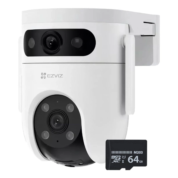 Kit - Cámara Domo PT WiFi Exterior - H9C - Ezviz - 5MP - Color Nocturno + 64GB
