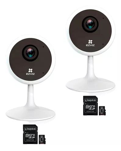 Kit x2 - Cámara Mini WiFi Interior - C1C - Ezviz - Full HD + 64GB x2