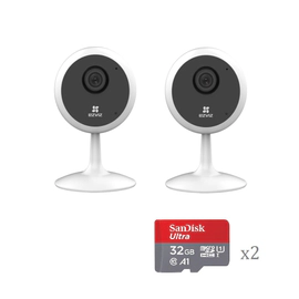 Kit x2 - Cámara Mini WiFi Interior - C1C - Ezviz - Full HD + SD 32GB