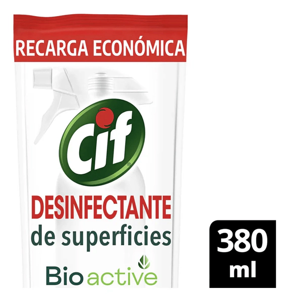 Limpiador Desinfectante Superficies Cif Bioactive 380ml Rto