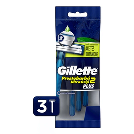 Máquina De Afeitar Gillette Prestobarba Ultragrip Plus 3 Unidades