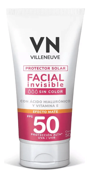 Protector Solar Villeneuve Facial Invisible Fps 50 50ml