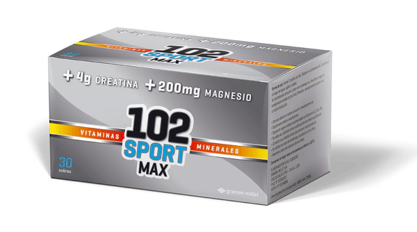 102 Sport Max Vitaminas Creatina Magnesio 30 Sobres