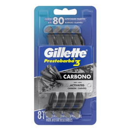 Maquina Afeitar Desechable Gillette Prestobarba Carbono 8 Uds