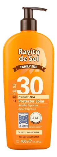 Rayito De Sol Protector Solar Fps30 Familiar X 400gr