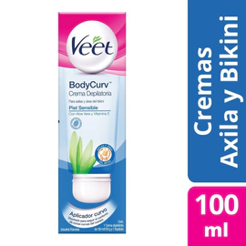 Veet Crema Depilatoria para Axilas y Área del Bikini Piel Sensible 100 ml