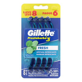 Máquinas Para Afeitar Gillette Prestobarba3 Cool 8 Unidades