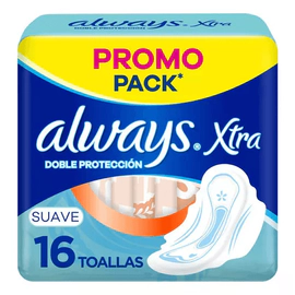 Always Xtra Doble Protección Suave Toallitas Femeninas 16 unidades