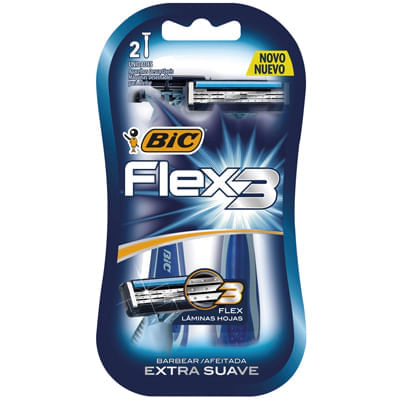 Afeitadora Descartable BIC Flex3 con Hojas Flexibles x2