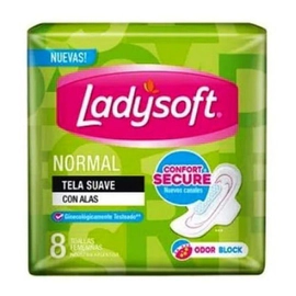 Ladysoft Normal Toallas Femeninas Tela Suave Con Alas X 8 U