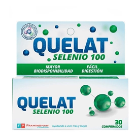 Quelat Selenio 100 Minerales Suplemento Antioxidante 30 Comprimidos