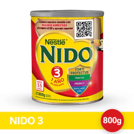 Nido 3 Leche Modificada A2 B-caseina Polvo Lata 800g +1 Año Nestle