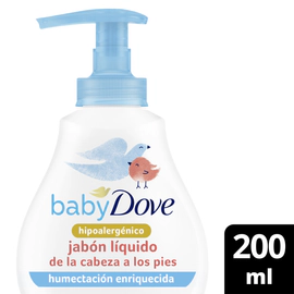 Jabón Liquido Dove Baby Humectación Enriquecida Hipoalergénico 200ml