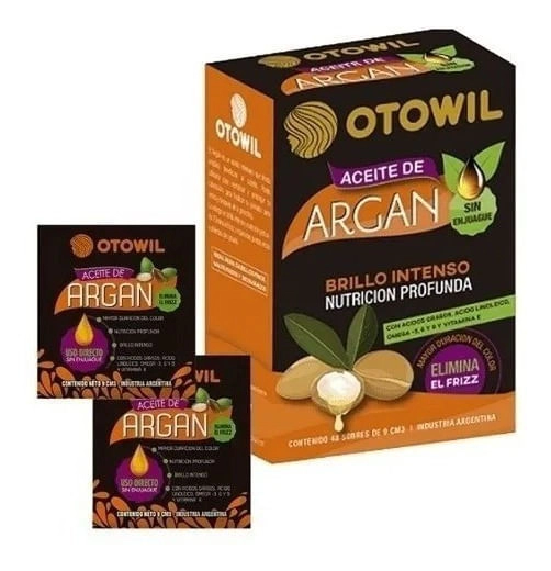 Otowil Nutrición Profunda Aceite Argán Puro Brillo 48 Sobres